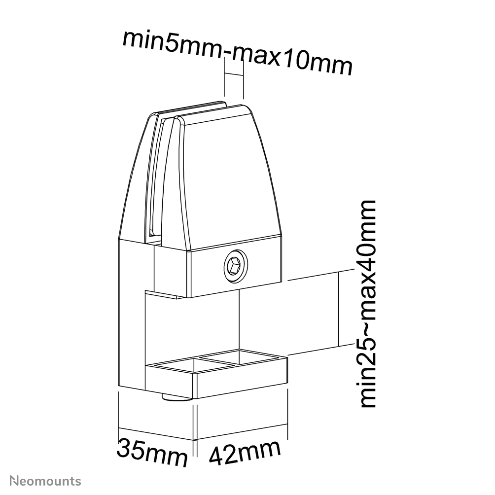 Neomounts NS-CLMP40BLACK Bureauklemmen set (2 st) - max 5 kg